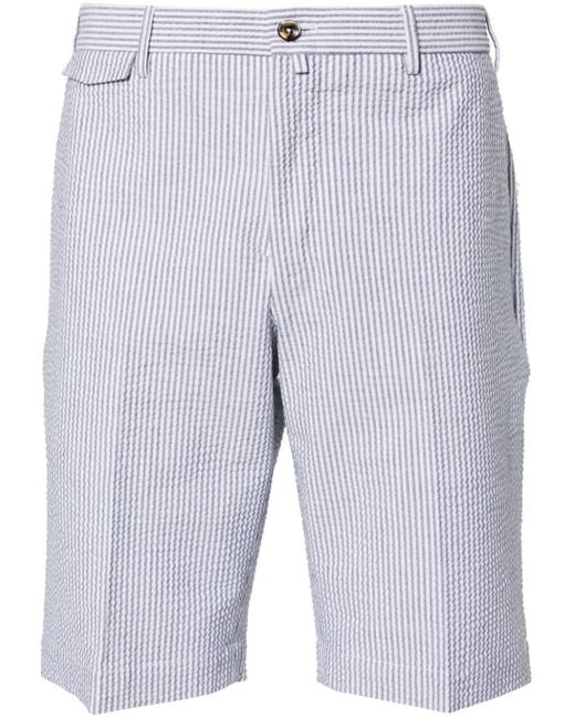 PT Torino Blue Striped Seersucker Deck Shorts for men