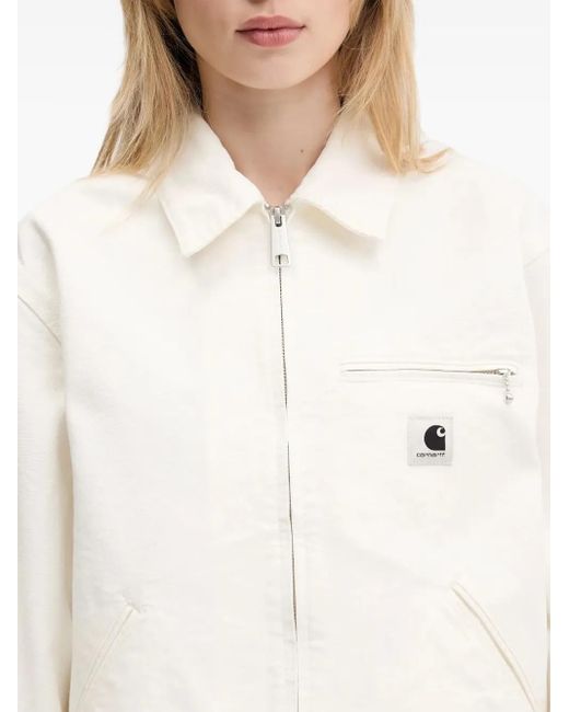 Carhartt White Og Detroit Zip-Front Pocket Jacket
