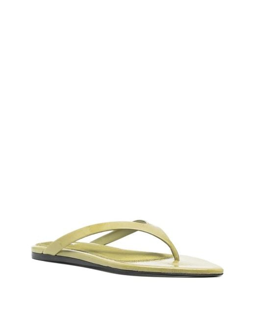 AMI Green Leather Flat Sandals