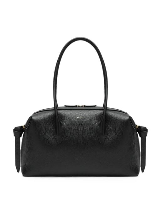 Yuzefi Black Brioche Leather Shoulder Bag