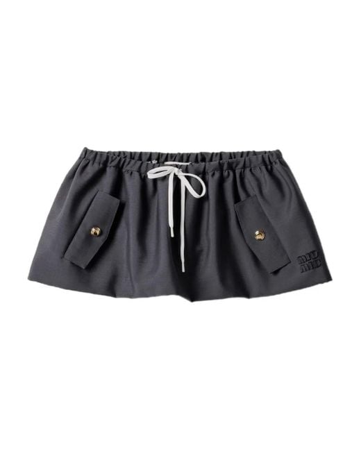 Jupe Bonded À Logo Miu Miu en coloris Black