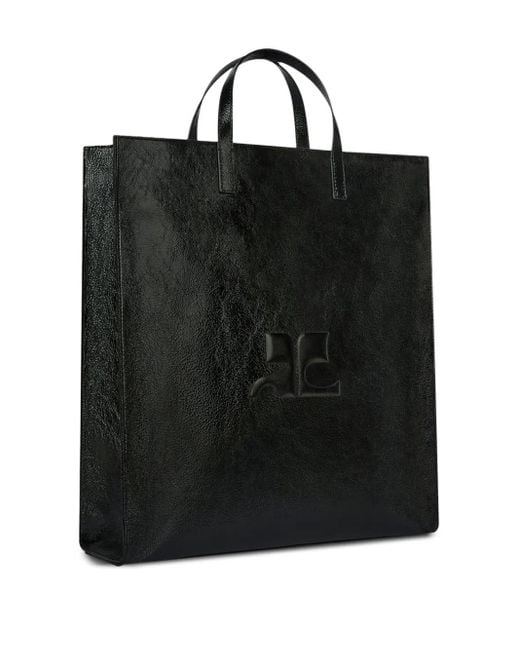 Courreges Black Naplack Tote Bag