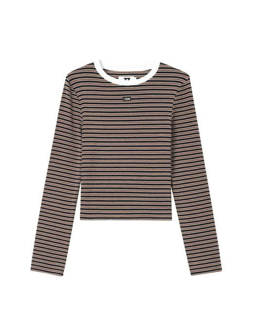 Izzue Brown Striped Long-Sleeve T-Shirt
