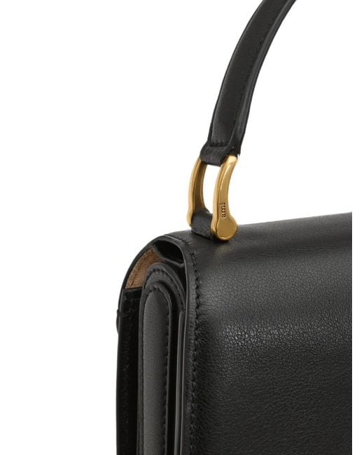 AMI Black Cowhide Leather Paris Paris Top-Handle Bag