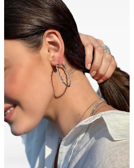Graziela White Rio Diamond Hoop Earrings
