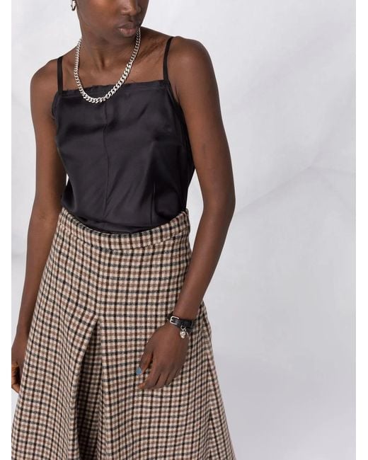Maison Margiela Black Checked Panel Midi Dress