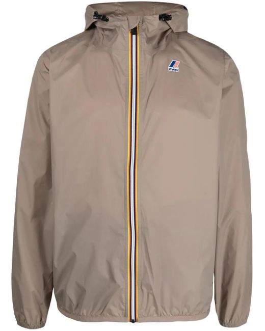 Chaqueta con capucha y logo K-Way de hombre de color Brown