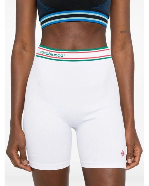Casablanca White Seamless Sports Shorts