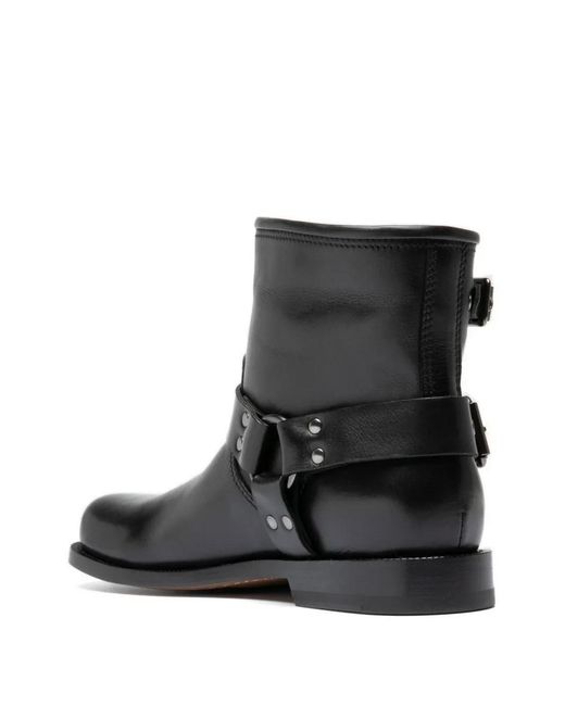 Officine Creative Black Emerald 016 Leather Harness Boots