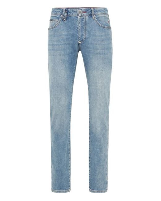メンズ Philipp Plein ロゴパッチ ジーンズ Blue