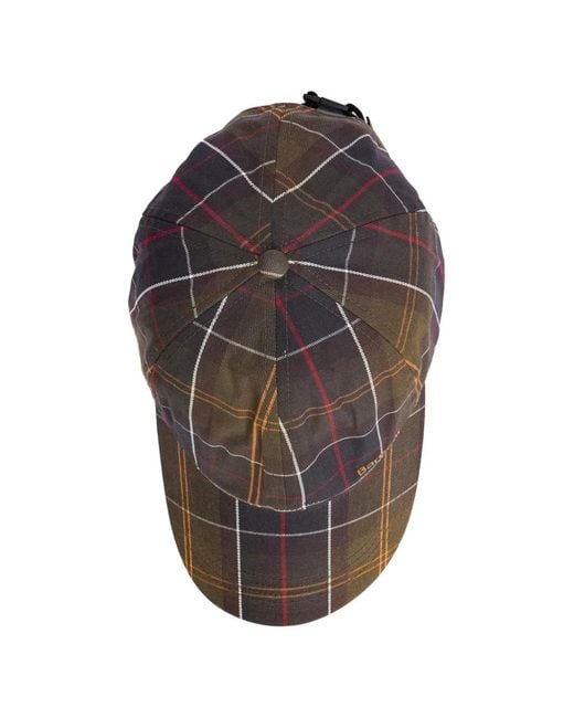 Barbour Brown Tartan Baseball Cap for men
