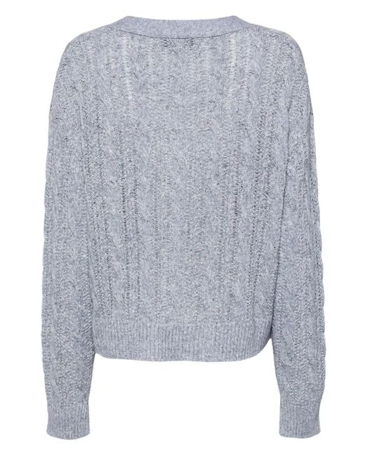 B+ AB Blue Cable Knit Cardigan