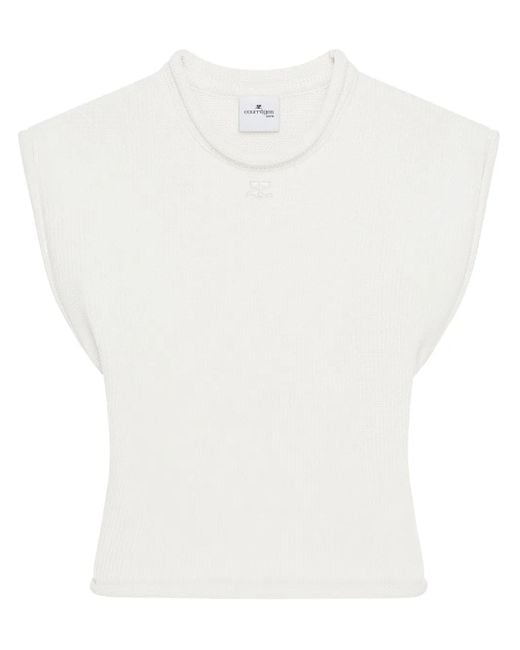 Courreges White Crop Sweater
