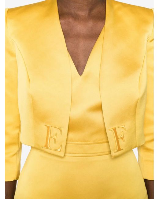 Elisabetta Franchi Yellow Besticktes Kleid