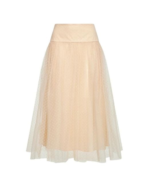 Zimmermann White Cream Polka Dot Tulle Midi Skirt