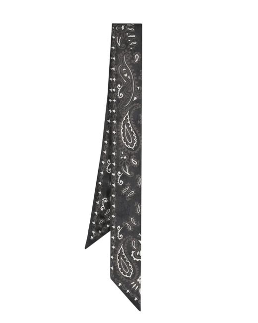 Golden Goose Deluxe Brand Black Paisley-Print Silk Scarf