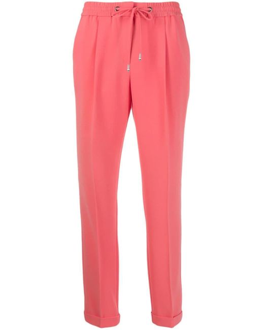 Boss Red Crepe Drawstring Straight-fit Trousers