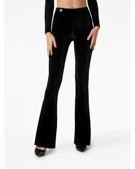 Philipp Plein Black High-Waisted Flared Leggings
