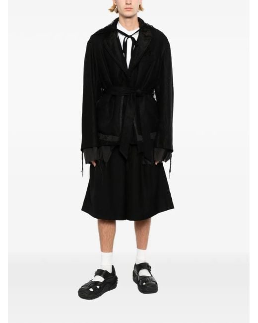 Midorikawa Black Belted Raw-Edge Jacket for men
