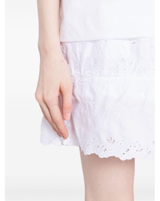 Shorts con pizzo sangallo di Simone Rocha in White