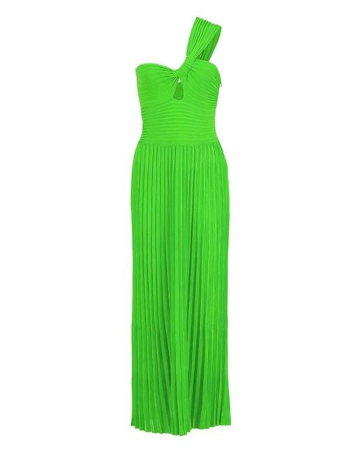 Robe Longue Plissée À Une Épaule Gabriela Hearst en coloris Green