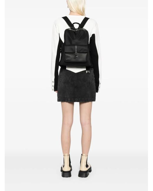 Agnes B. Black Logo Plaque Backpack