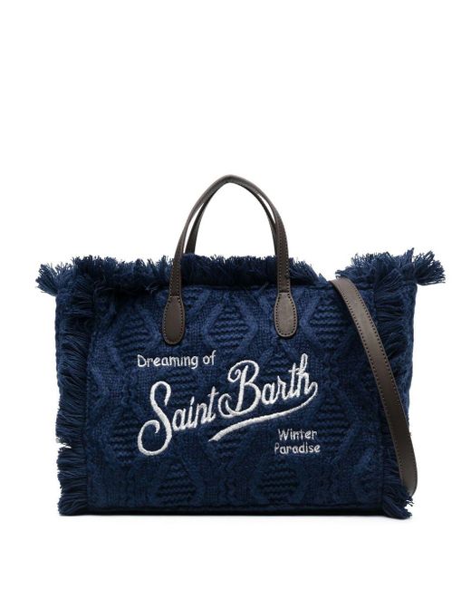 Mc2 Saint Barth Blue Knitted Tote Bag for men