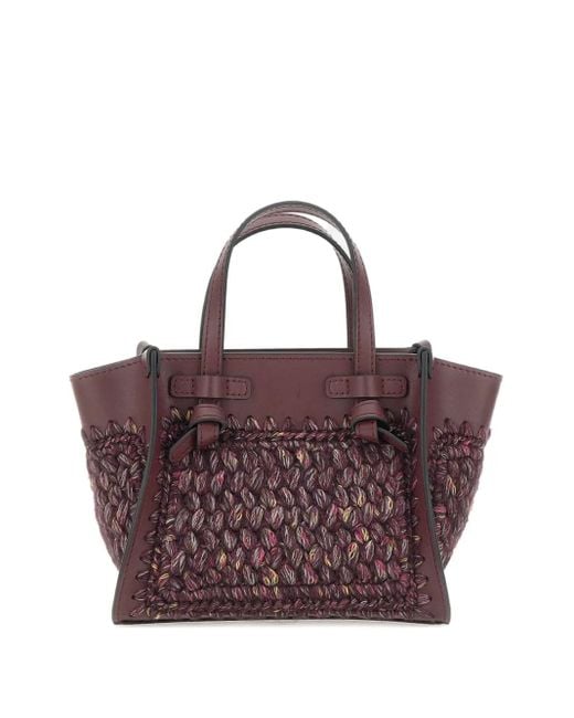 MARCELLA CLUB Purple Leather Tote Bag