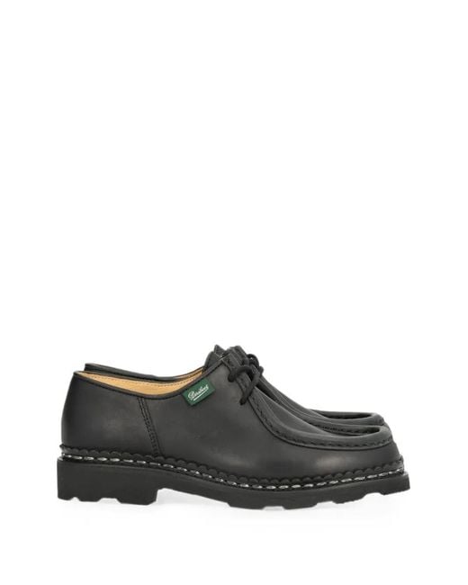 Paraboot Gray Michael Contrast-Stitch Derby Shoes