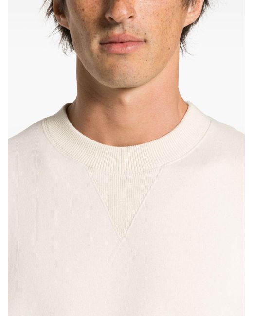 Jil Sander Ausgeblichenes Sweatshirt mit Logo-Stickerei in White für Herren
