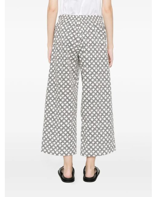 Marella White Patterned Trousers
