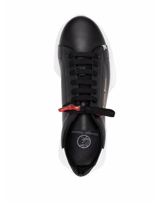 Giuliano Galiano Black Side Logo-print Sneakers for men