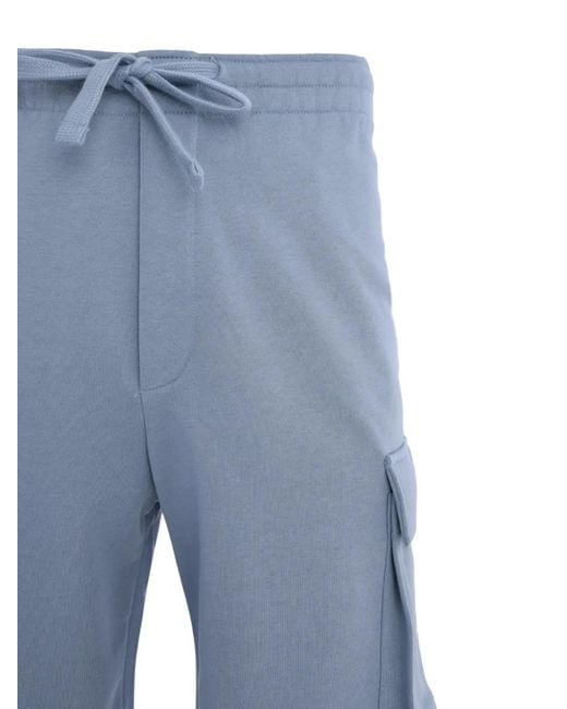 hinnominate Blue Drawstring-Fastening Cargo Shorts for men