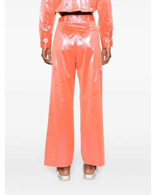 Forte_forte Orange Metallic Straight Trousers