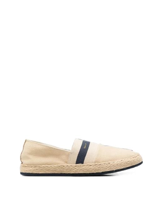Gant White Logo-Stripe Espadrilles
