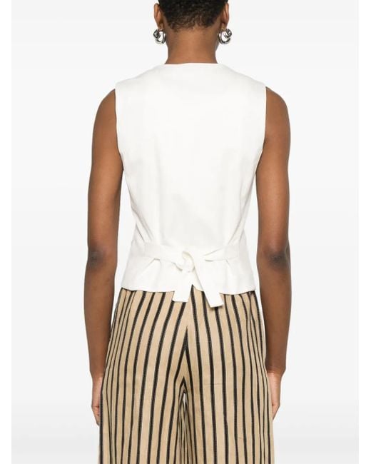 Max Mara White V-Necked Vest