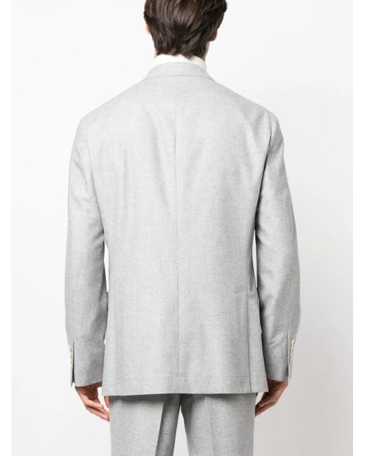 Blazer En Laine À Boutonnière Croisée Brunello Cucinelli pour homme en coloris Gray