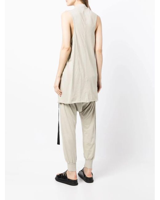 Rick Owens White Panelled Crew-Neck Tank Top