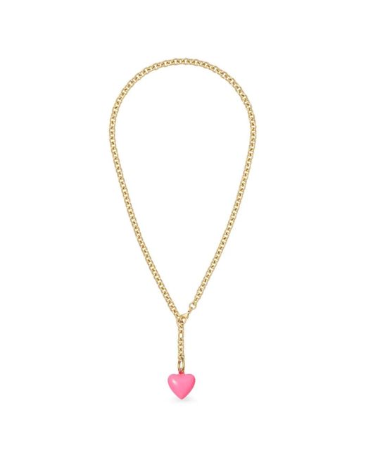 Roxanne Assoulin White Mini Puffy Heart Charm Necklace