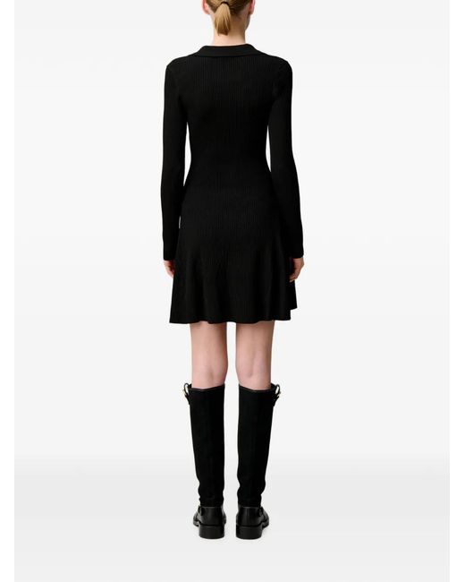 Claudie Pierlot Black Short Fine-Knit Dress