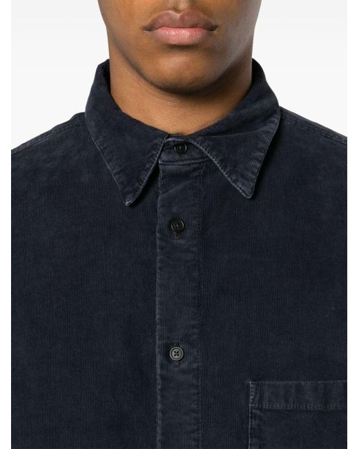 The Row Blue Melvin Pointed-collar Corduroy Shirt for men