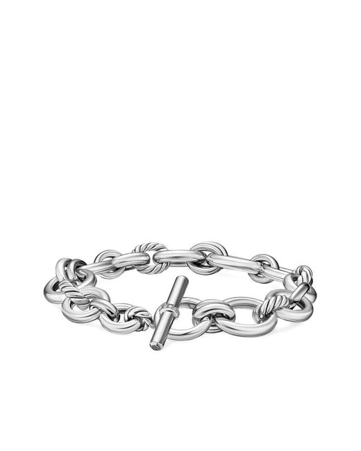 David Yurman Metallic Sterling Dy Mercer Chain Diamond Bracelet