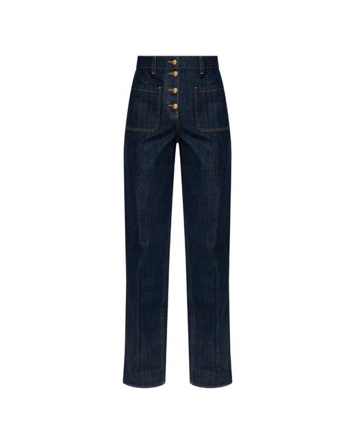 Valentino Garavani Blue Jean Droit À Boutonnière
