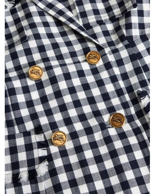 Etro チェック ダブルコート White