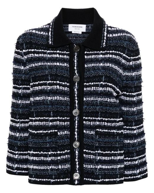 Thom Browne Black Bouclé Construction Tweed Jacket