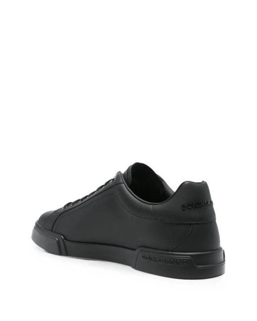 Dolce & Gabbana Black Portofino Eather Sneakers for men