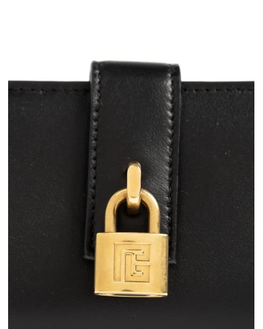 Balmain Black Padlock-Detail Wallet for men