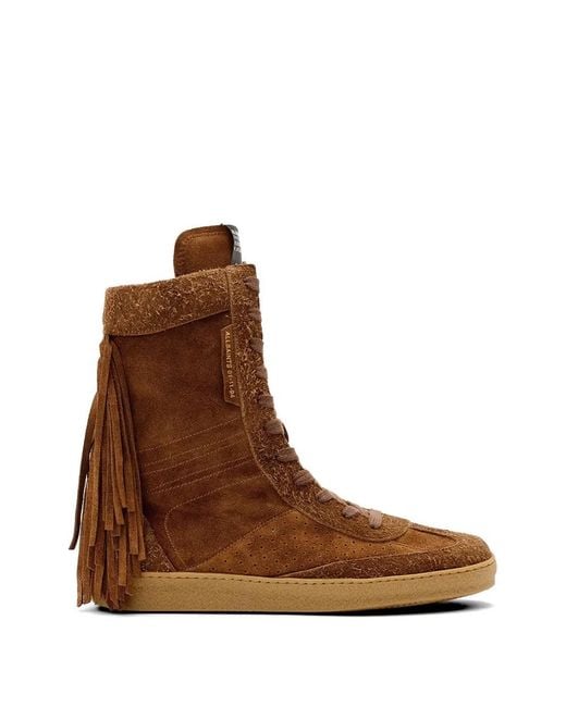 AllSaints Brown Louise Fringe-Detail Sneakers