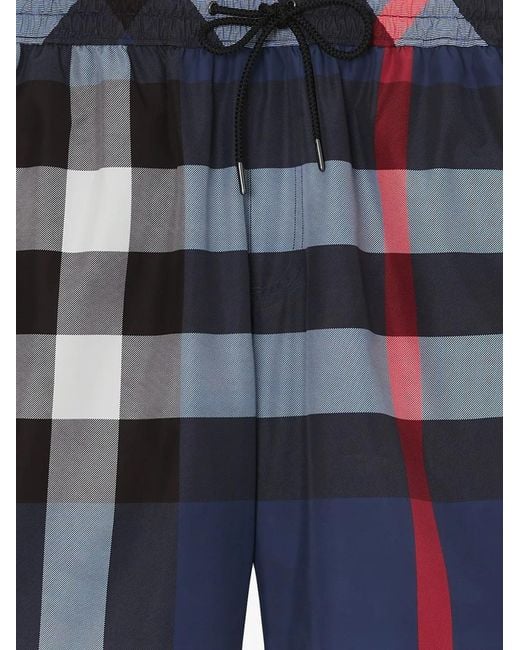 メンズ Burberry エクスプローデッドチェック スイムショーツ Blue