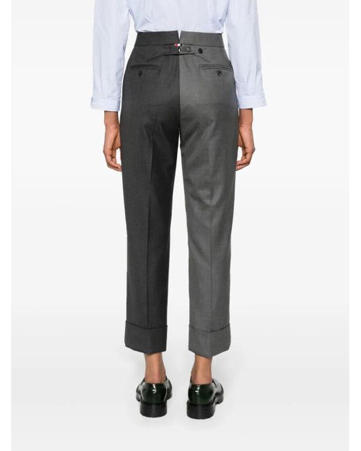 Thom Browne Gray Tapered-Leg Wool Trousers